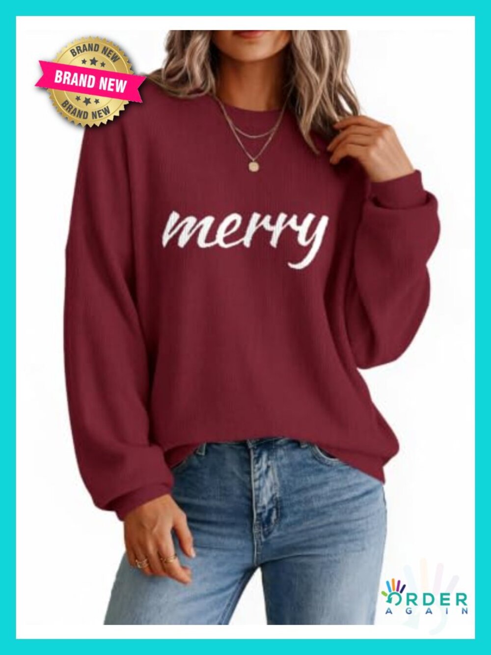Oversized Knit Crewneck Long Sleeve Sweater Pullover